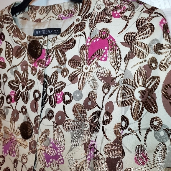 Lafayette 148 Women’s Sz 8 Floral brocade Blazer Jacket - Picture 5 of 13